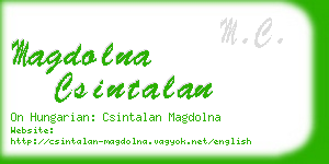 magdolna csintalan business card